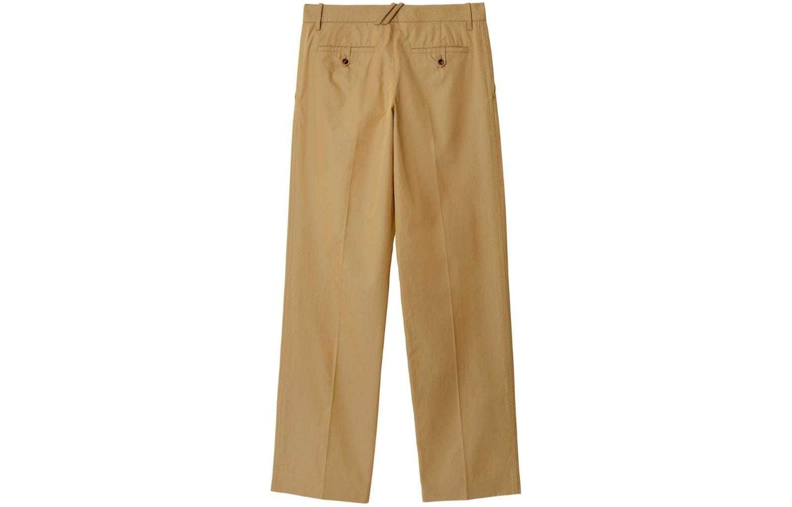 Lookbook Burberry SS24  Solid Zip Pleated Straight-Cut Casual Pants Camel Brown 80869081