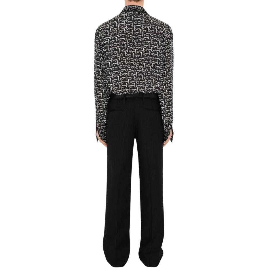 Purchase Burberry SS24 黑色直筒休闲裤带腰带环。 80870491