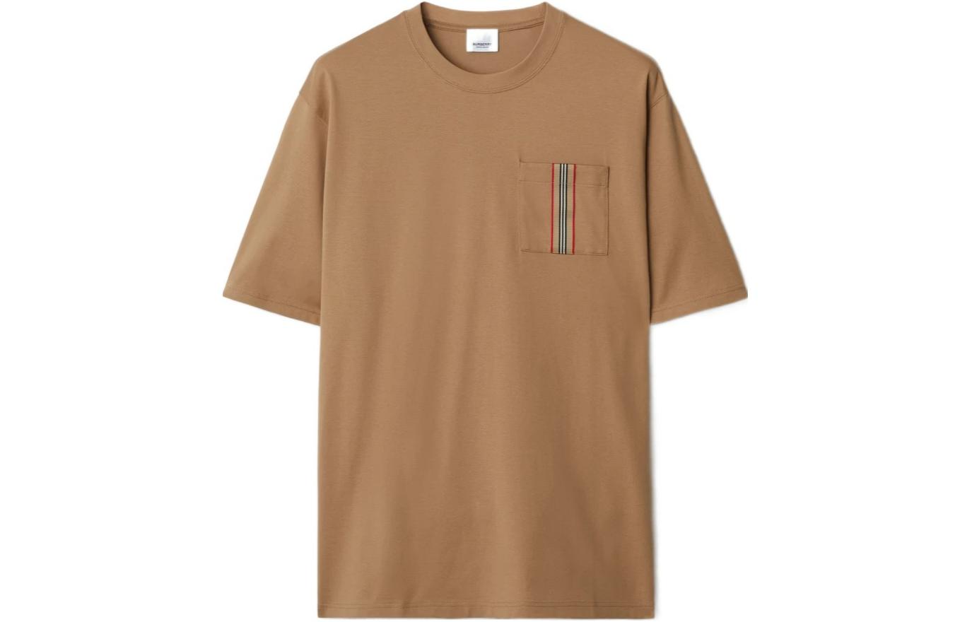 Burberry SS24  Striped Crewneck Short Sleeve T-Shirt Beige 80844231