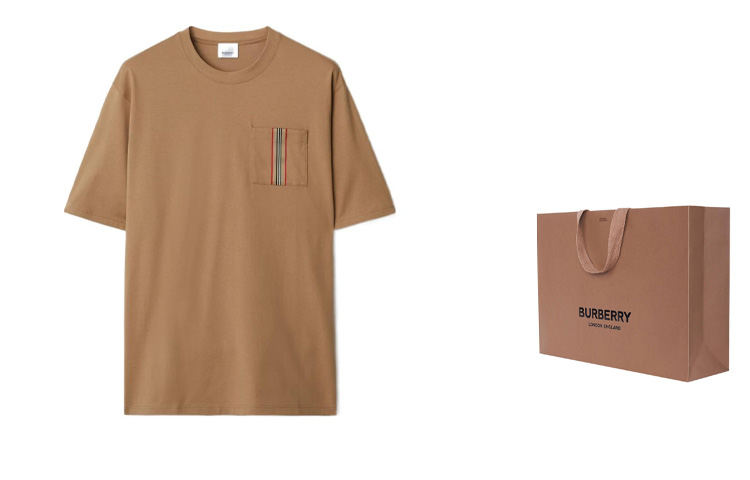 Burberry SS24  Striped Crewneck Short Sleeve T-Shirt Beige 80844231 圖 4