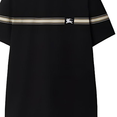 Burberry SS24 Baju T Hitam Lengan Pendek Crewneck Berjalur 80910261 Cheap Burberry SS24 Baju T Hitam Lengan Pendek Crewneck Berjalur 80910261