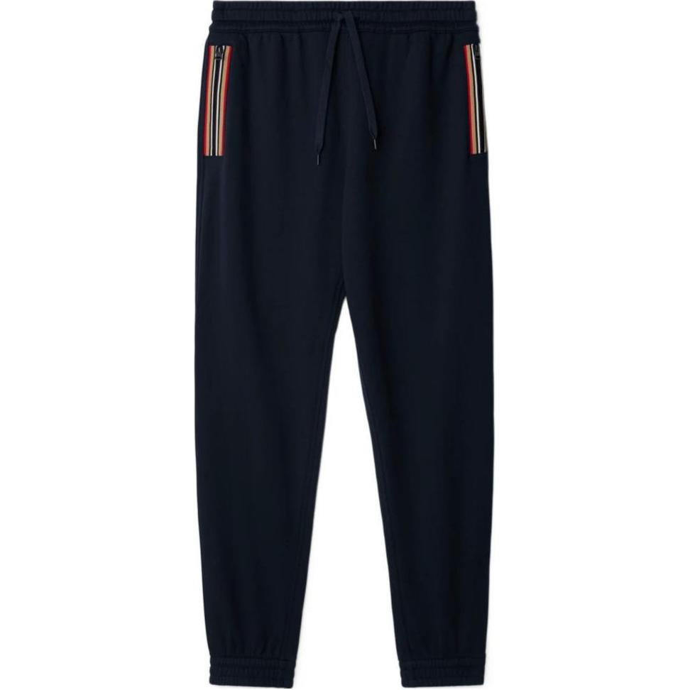 Burberry SS24  Striped Knit Drawstring Casual Pants Navy Blue. 80878711