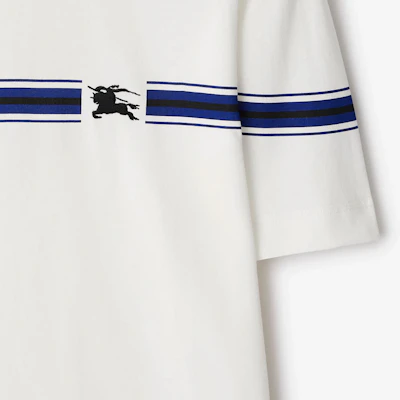Burberry SS24 條紋小馬印花休閒短袖T恤 鹽晶色。 80904361 Cheap Burberry SS24 條紋小馬印花休閒短袖T恤 鹽晶色。 80904361