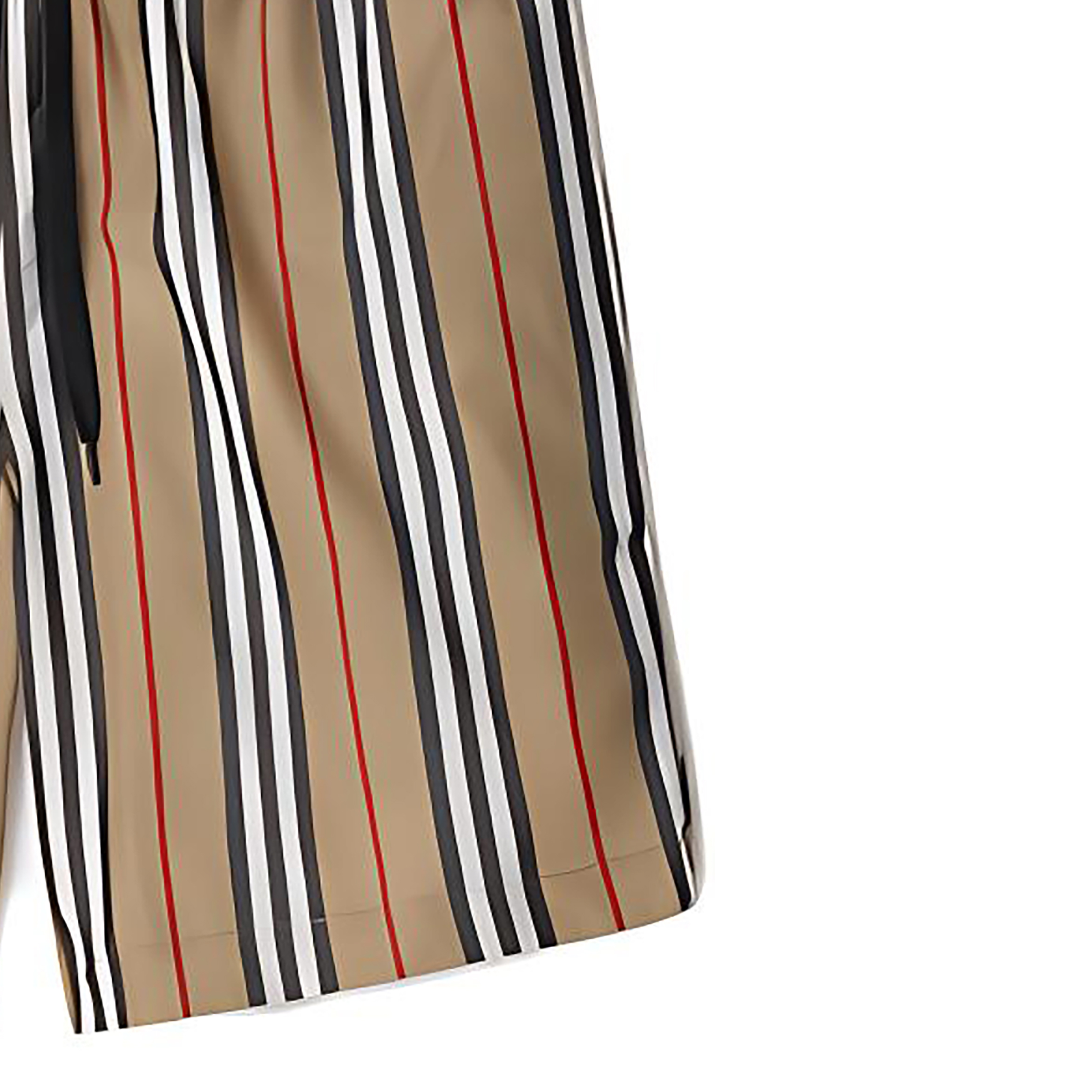 Sizing 버버리 SS24 스트라이프 프린트 드로스트링 비치 쇼츠 카키. 80843201