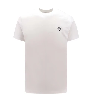 Burberry SS24 White Crewneck T-Shirt with Solid Color Logo Embroidery. 80840151