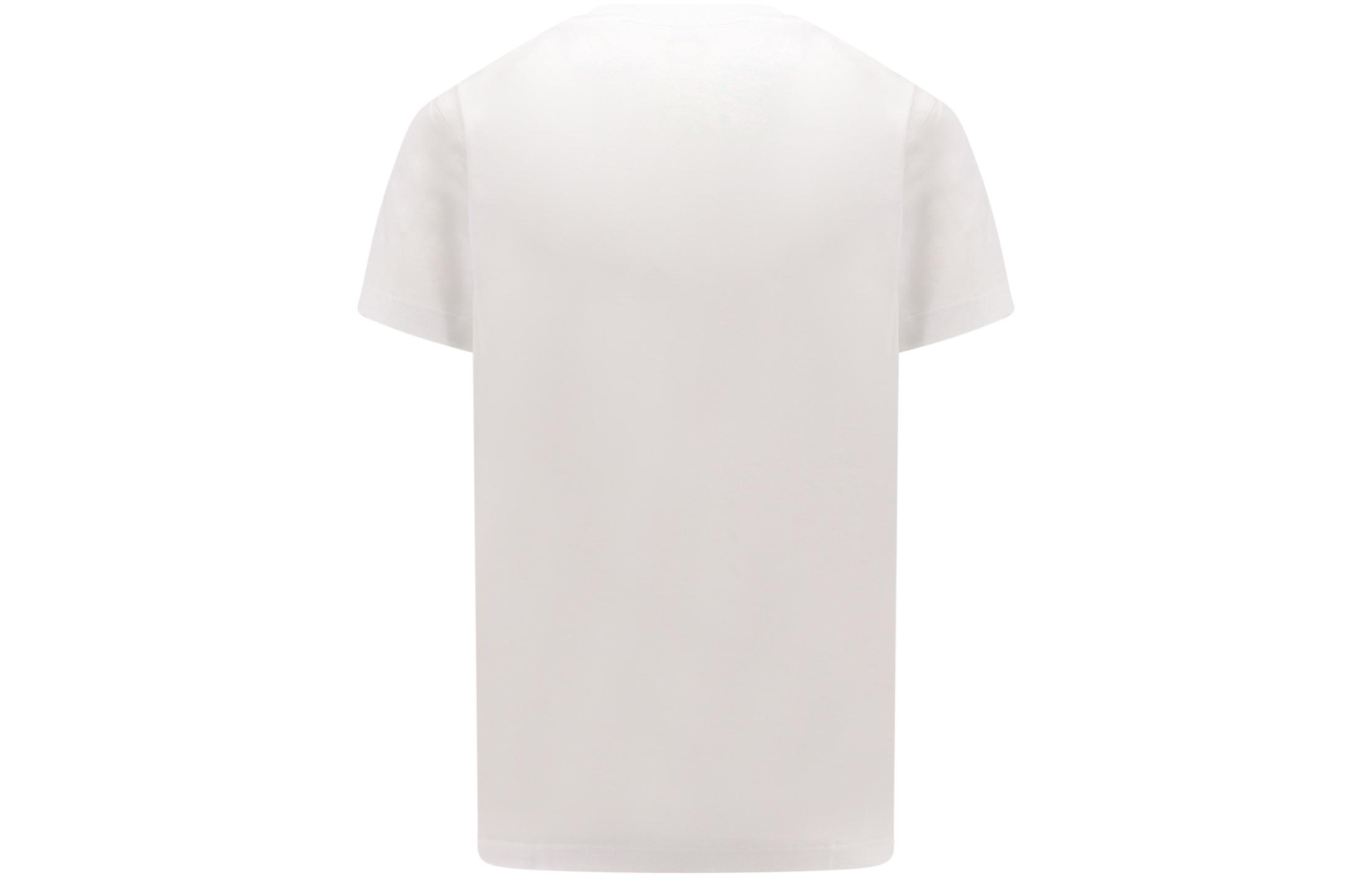 Lookbook Burberry SS24  White Crewneck T-Shirt with Solid Color Logo Embroidery. 80840151