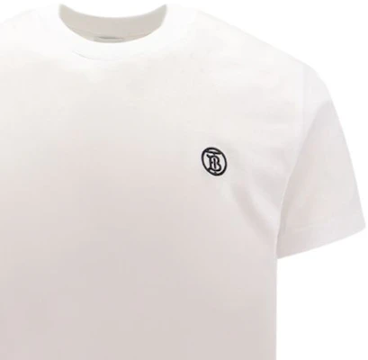 Burberry SS24 White Crewneck T-Shirt with Solid Color Logo Embroidery. 80840151 Details for Burberry SS24 White Crewneck T-Shirt with Solid Color Logo Embroidery. 80840151
