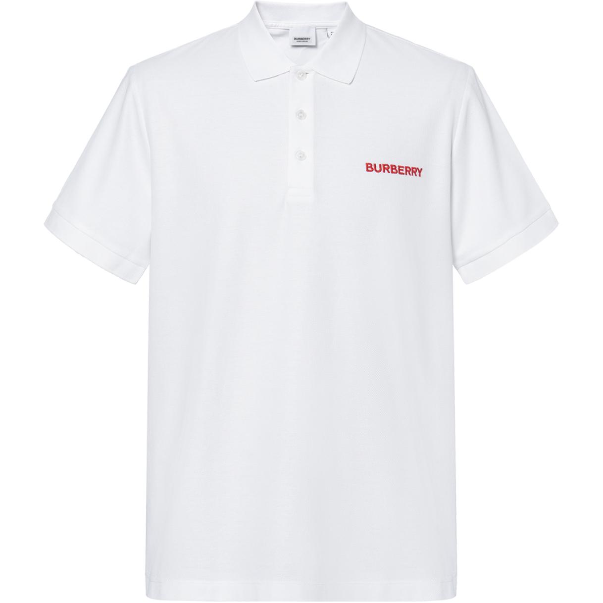 Order Burberry SS24  White Polo Shirt with Embroidered Logo. 80844401
