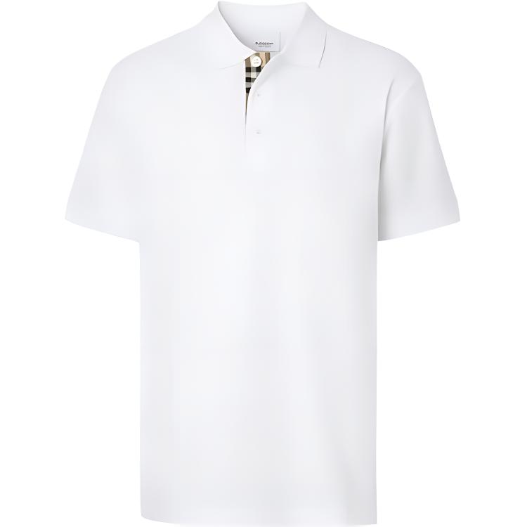 Burberry SS24  White Polo Shirt with Logo Embroidery. 80780941