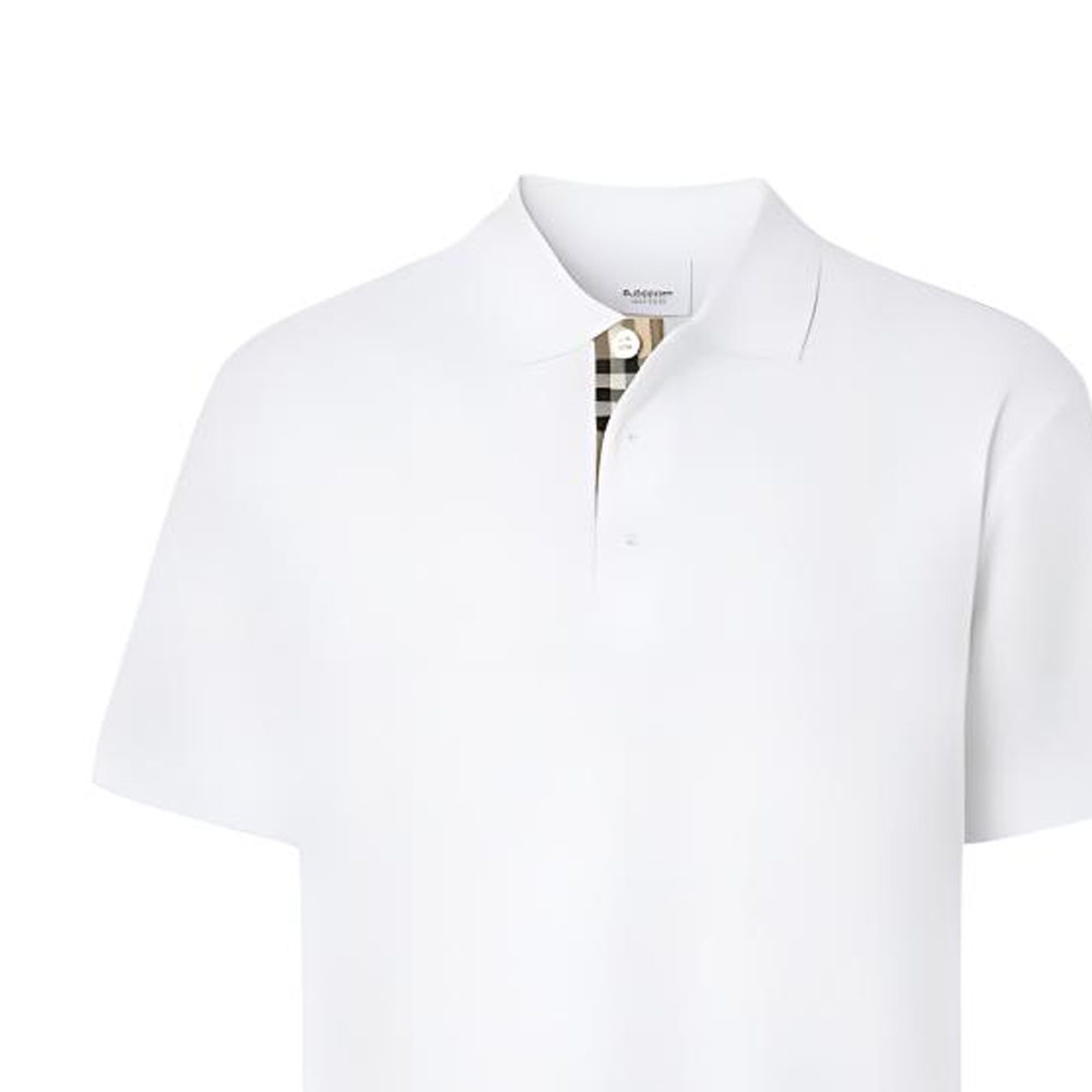 Burberry SS24  White Polo Shirt with Logo Embroidery. 80780941 圖 6