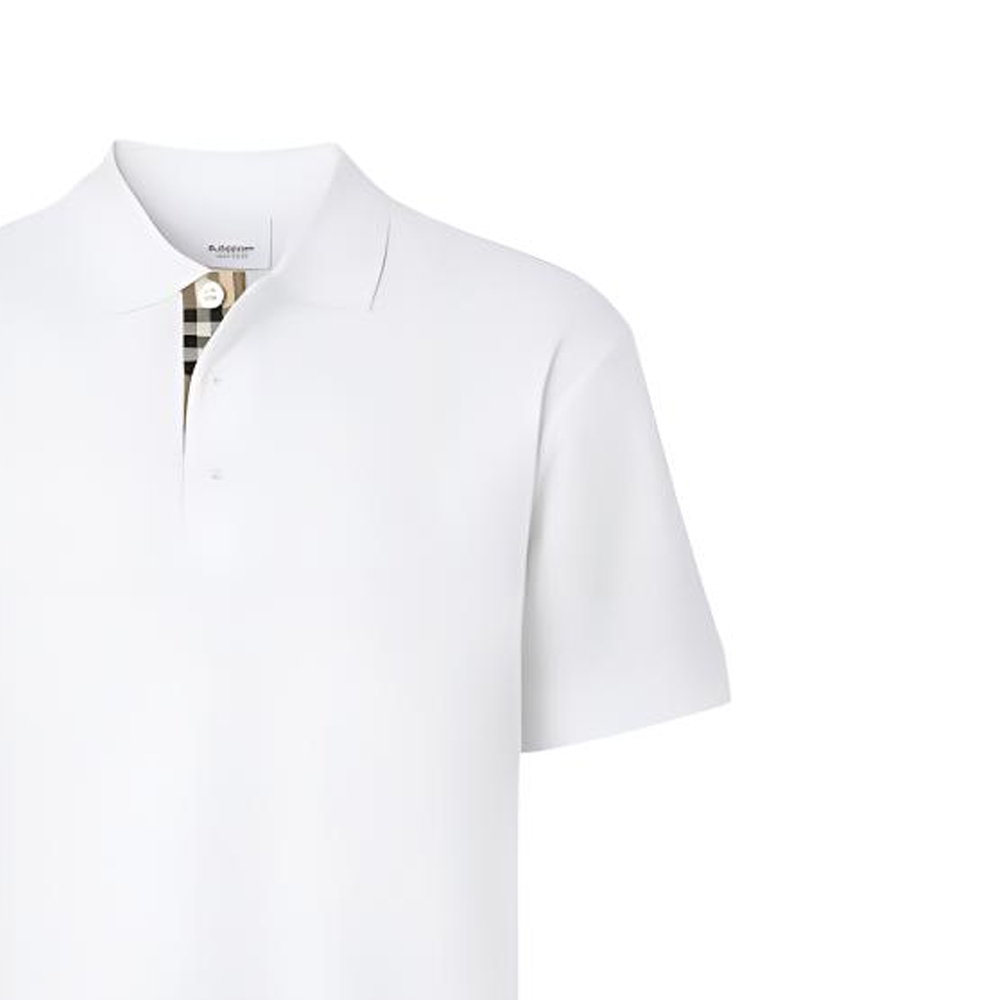 Burberry SS24  White Polo Shirt with Logo Embroidery. 80780941 圖 8