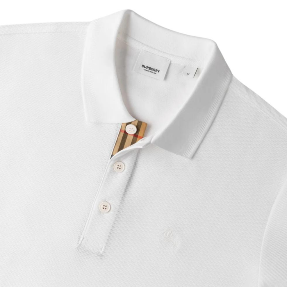 Burberry SS24  White Polo Shirt with Logo Embroidery. 80780941 圖 9