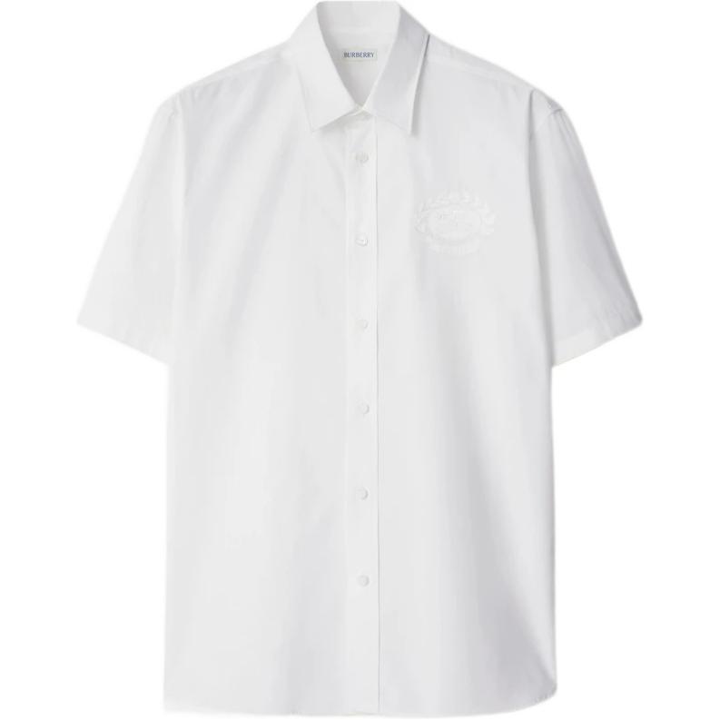 Burberry SS24  White Short-Sleeve Shirt with Embroidered Equestrian Logo. 80953191 圖 2