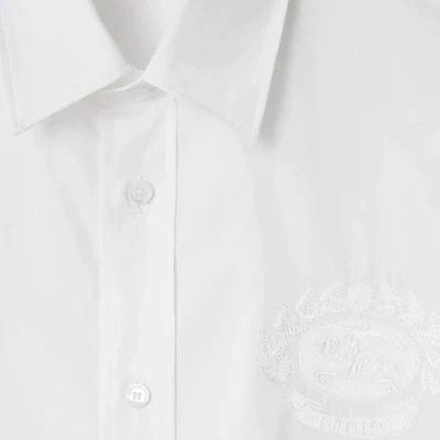 Burberry SS24 White Short-Sleeve Shirt with Embroidered Equestrian Logo. 80953191 Details for Burberry SS24 White Short-Sleeve Shirt with Embroidered Equestrian Logo. 80953191