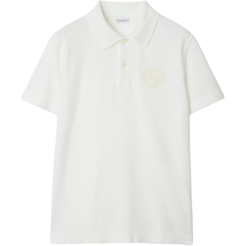 Burberry SS24  White Slim Fit Polo Shirt with Equestrian Knight Design 809515611