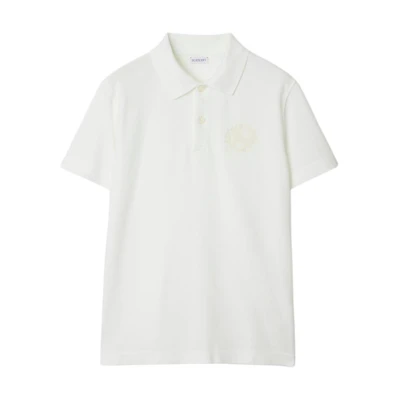 Burberry SS24 White Slim Fit Polo Shirt with Equestrian Knight Design 809515611