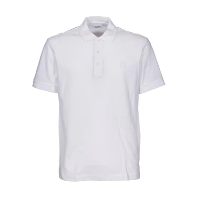 Burberry SS24 White Solid Color Single-Breasted Short Sleeve Polo Shirt. 80840121