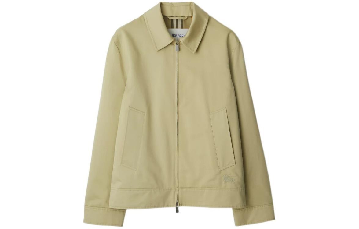 Burberry SS24  Yellow Solid Zip-Up Collared Long-Sleeve Jacket 80875021