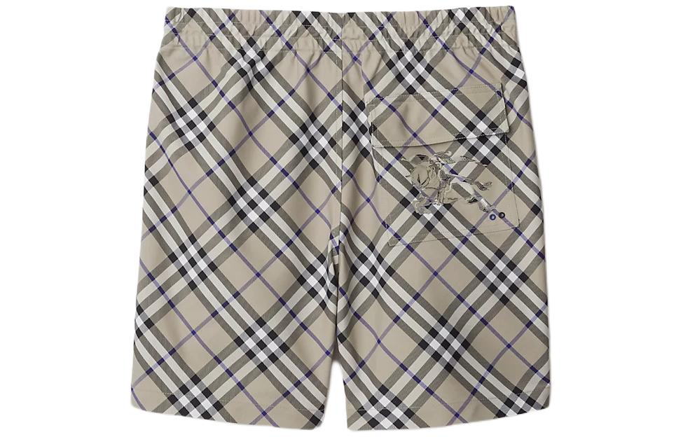 Lookbook Burberry SS24 Check Logo Drawstring Straight Casual Shorts Men’s - Moss Green. 80872231