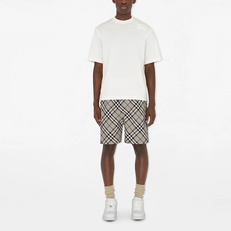 Purchase Burberry SS24 Check Logo Drawstring Straight Casual Shorts Men’s - Moss Green. 80872231