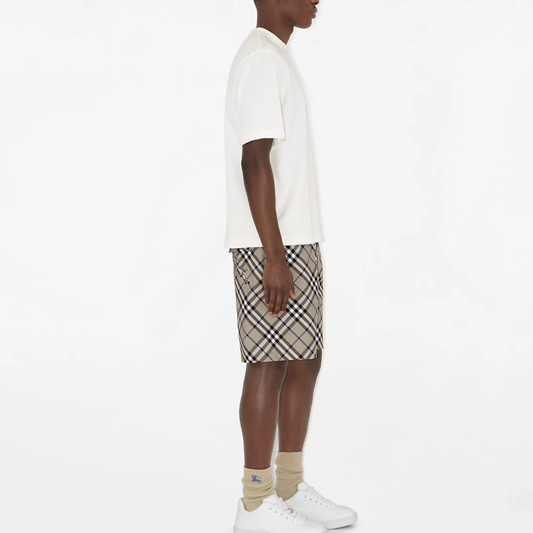 Sizing Burberry SS24 Check Logo Drawstring Straight Casual Shorts Men’s - Moss Green. 80872231