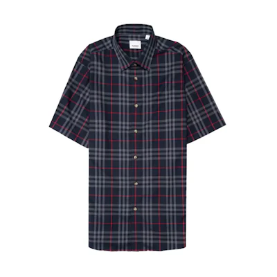 Burberry SS24 Check Short Sleeve Button-Up Shirt Menswear Multicolor 80846921