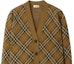 Sizing Burberry SS24 Check V-Neck Ribbed Button-Up Cardigan Women Brown Gray 80996211