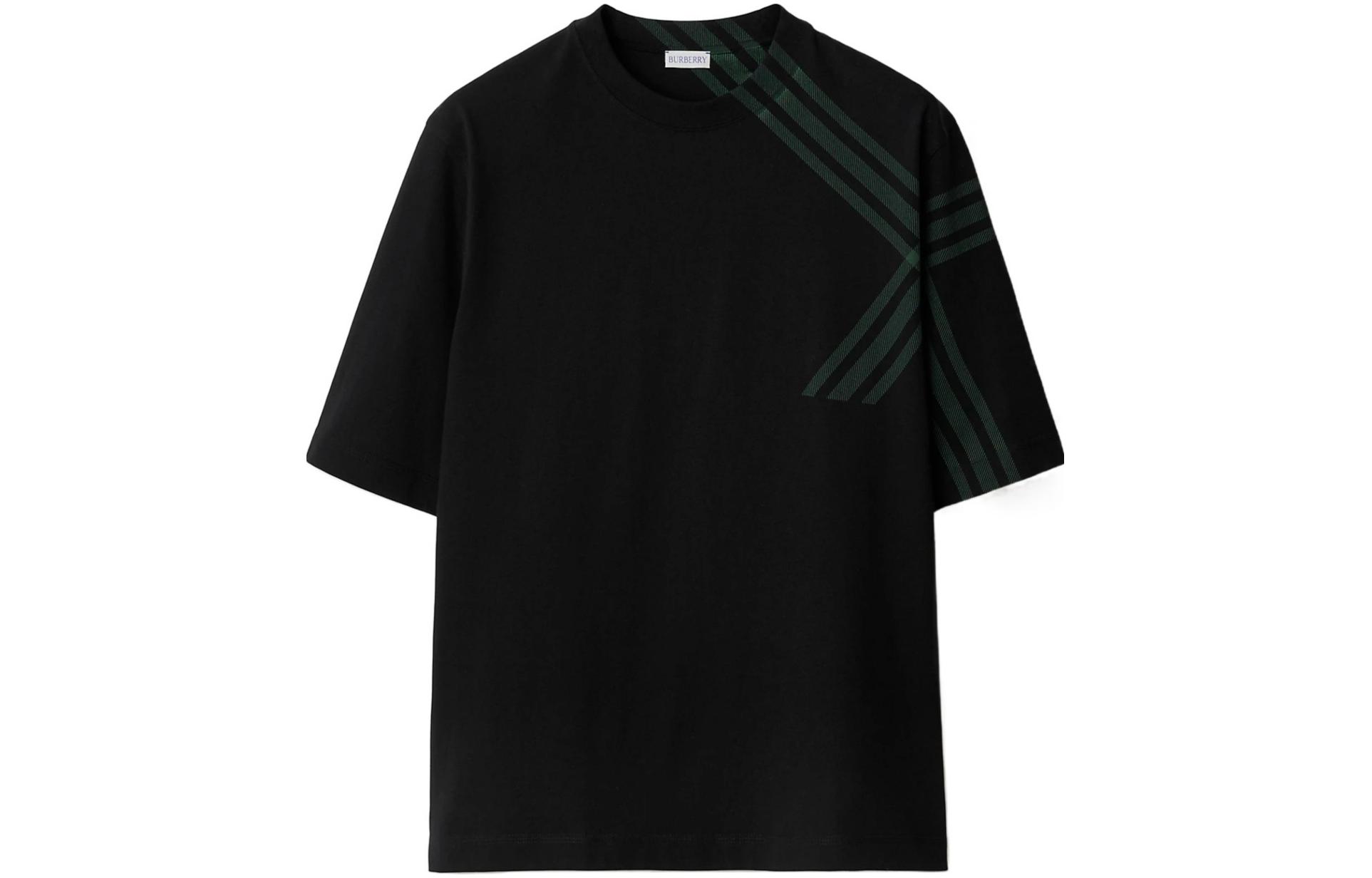 Burberry SS24 Colorblock Check Print Crewneck  T-Shirt Black 80846841 圖 2