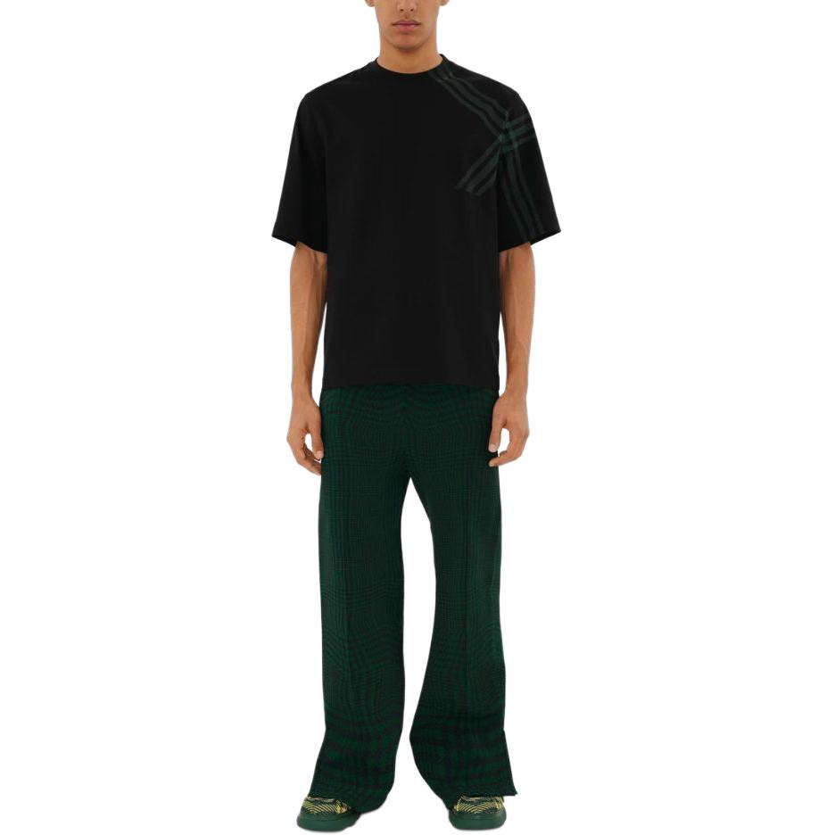 Burberry SS24 Colorblock Check Print Crewneck  T-Shirt Black 80846841 圖 4