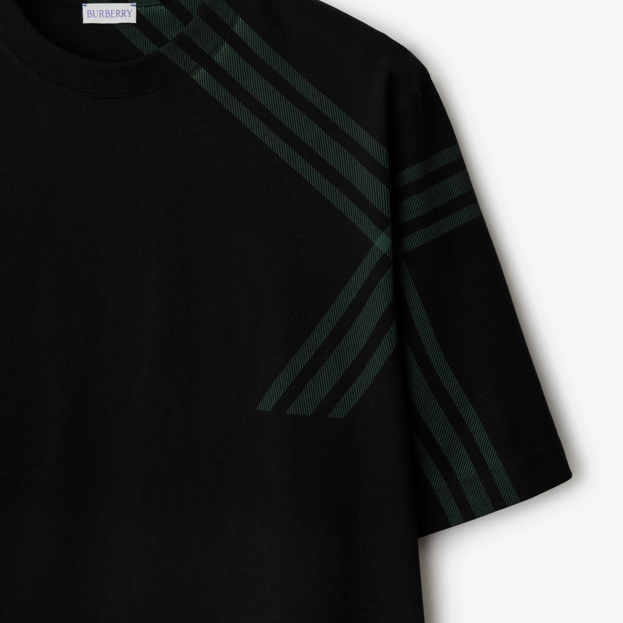 Burberry SS24 Colorblock Check Print Crewneck  T-Shirt Black 80846841 圖 7