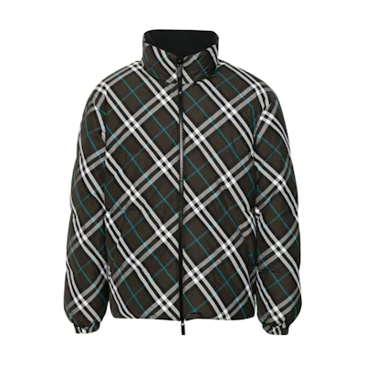 Burberry SS24 Colorblock Check Puffer Jacket Brown 80949371