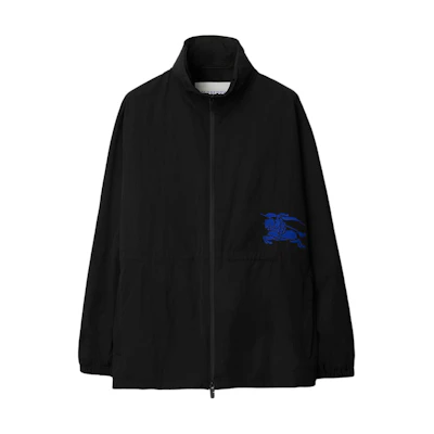 Burberry SS24 Contrast Equestrian Logo Long-Sleeve Jacket Black Men. 80893311
