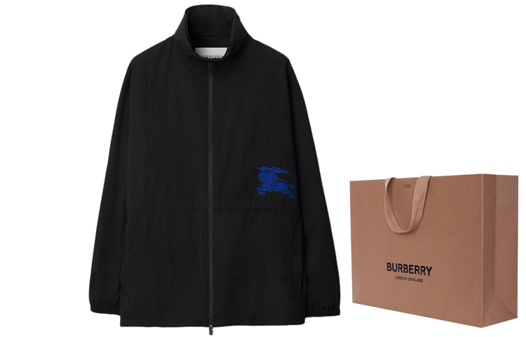 Burberry SS24 Contrast Equestrian Logo Long-Sleeve Jacket Black Men. 80893311 圖 5