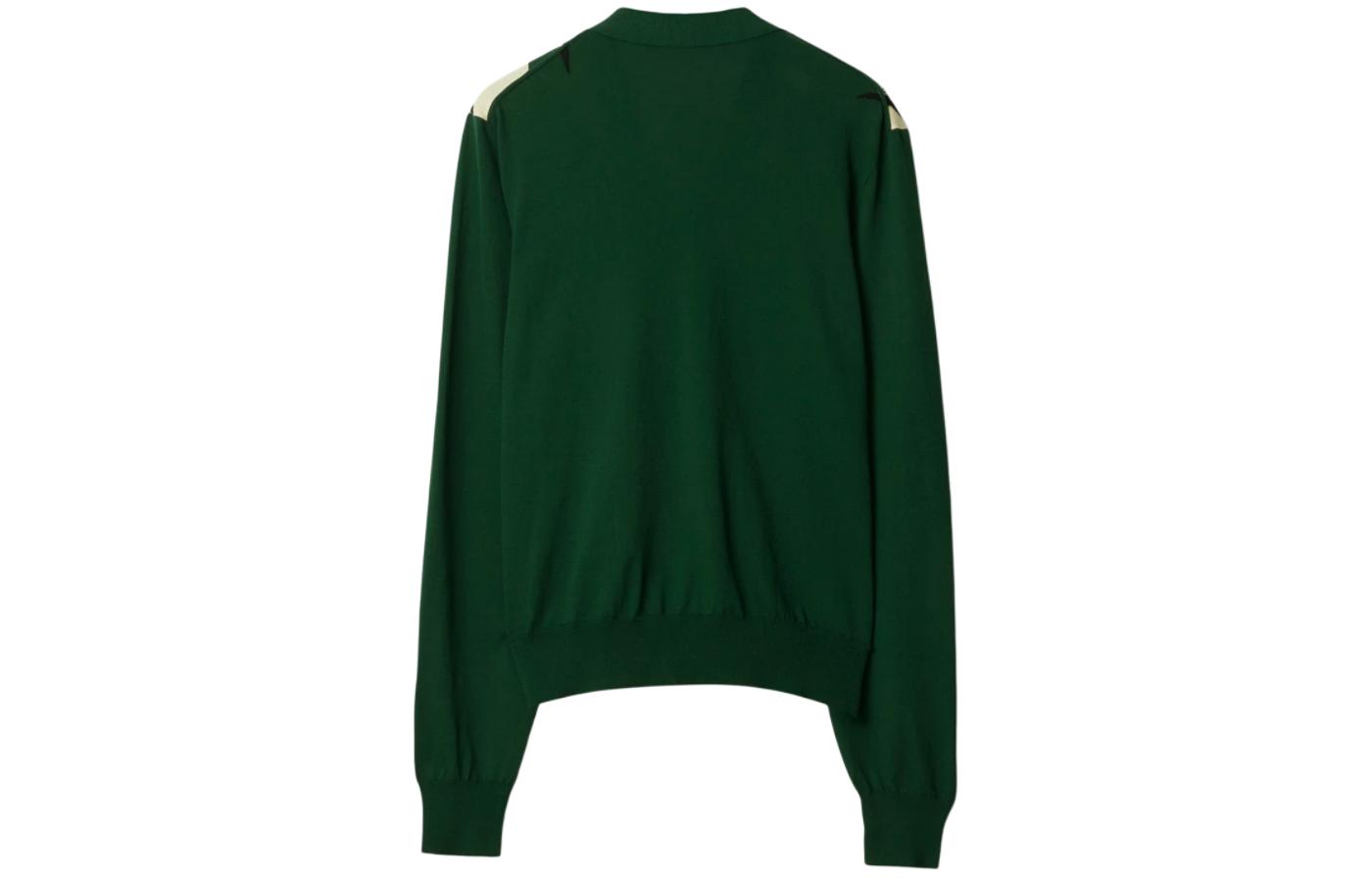 Lookbook Burberry SS24 Diamond V-Neck Button Long Sleeve Knit Sweater Ivy Green Mens. 80831831
