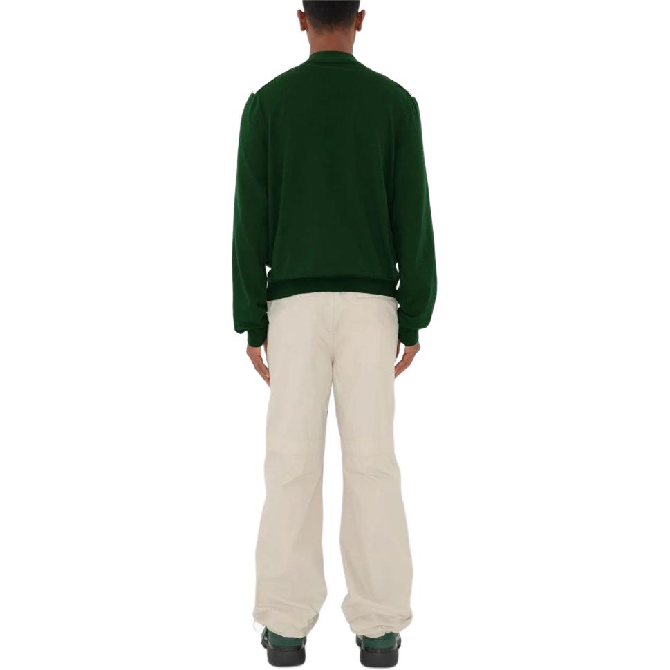 Sizing Burberry SS24 Diamond V-Neck Button Long Sleeve Knit Sweater Ivy Green Mens. 80831831