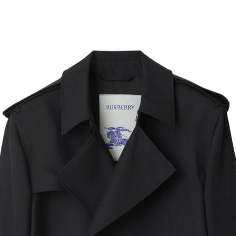 Purchase Burberry SS24 Gabardina Hombre Negra Doble Botonadura Manga Larga Cinturón 80871011