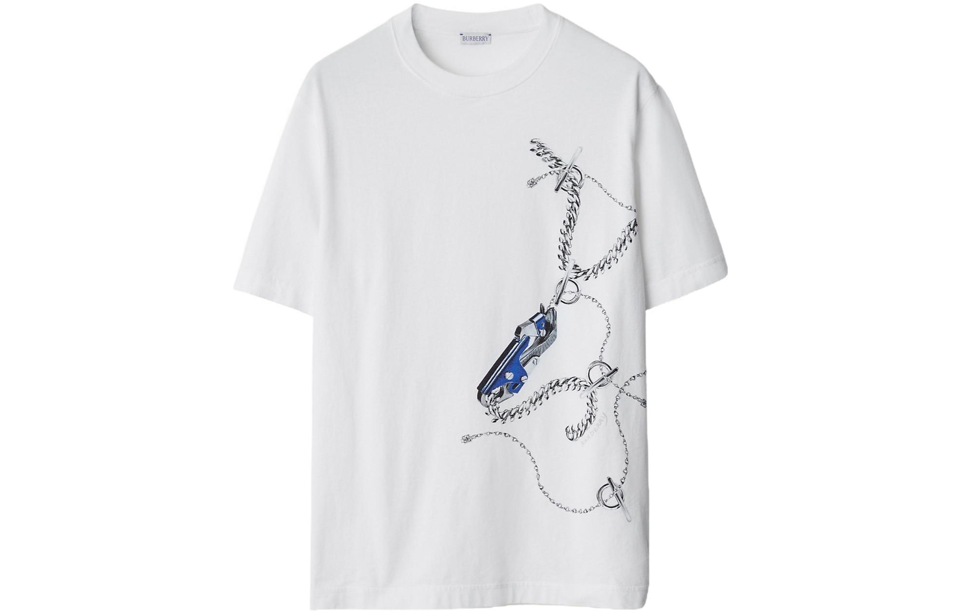 Order 博柏利 SS24 马术骑士印花圆领T恤 白色 80893341