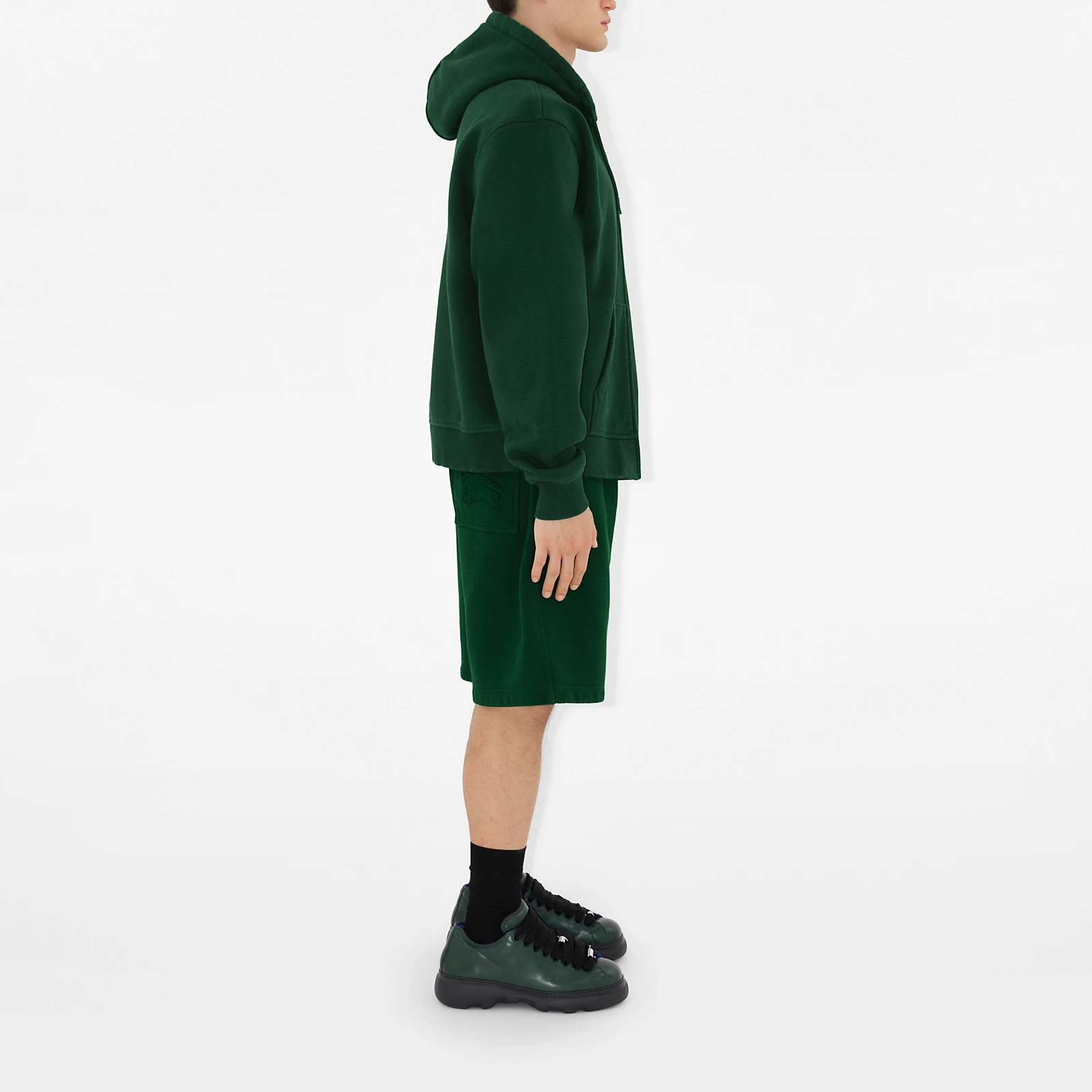 Details for Burberry SS24 Equestrian Logo Straight-Leg Shorts Ivy Green Mens. 80849571