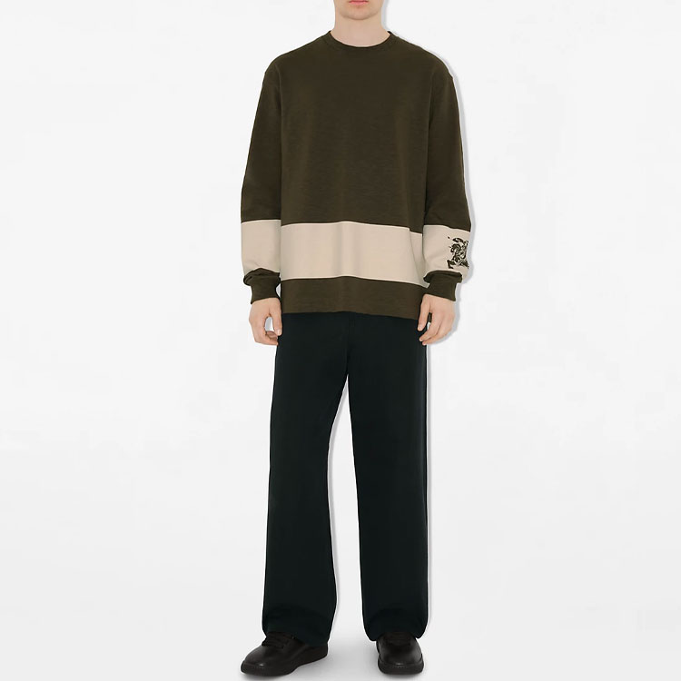 Burberry SS24 Equestrian Logo Stripe Knit Crewneck Sweater Lake Blue  Fashion 80918891 圖 3