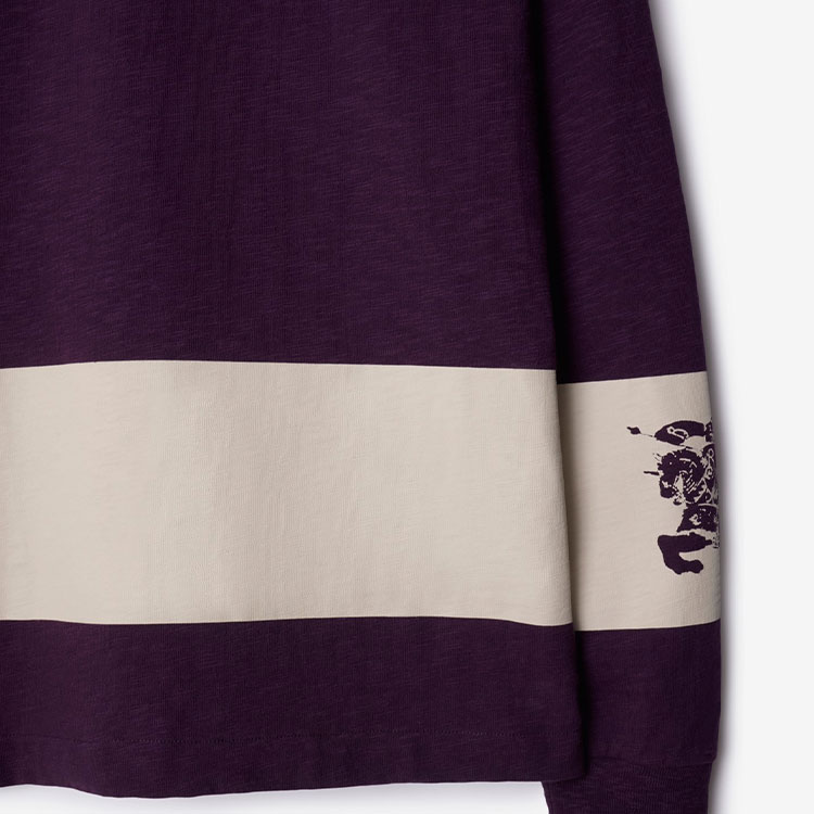 Details for Burberry SS24 馬術標誌條紋紫色針織長袖毛衣 男款 80918901