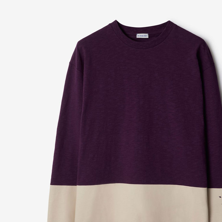 Sizing Burberry SS24 馬術標誌條紋紫色針織長袖毛衣 男款 80918901