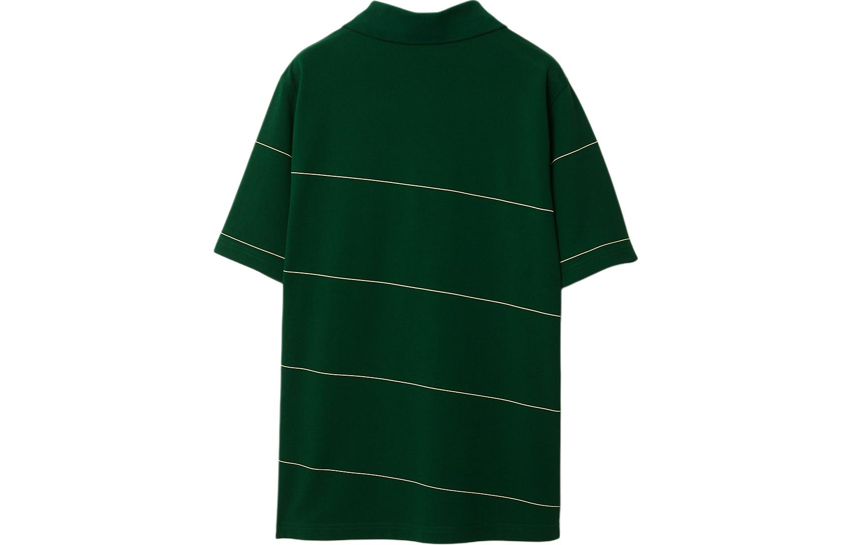 Burberry SS24 Half-Zip Striped Polo Shirt Ivy Green  Casual Tee 80837151 圖 3