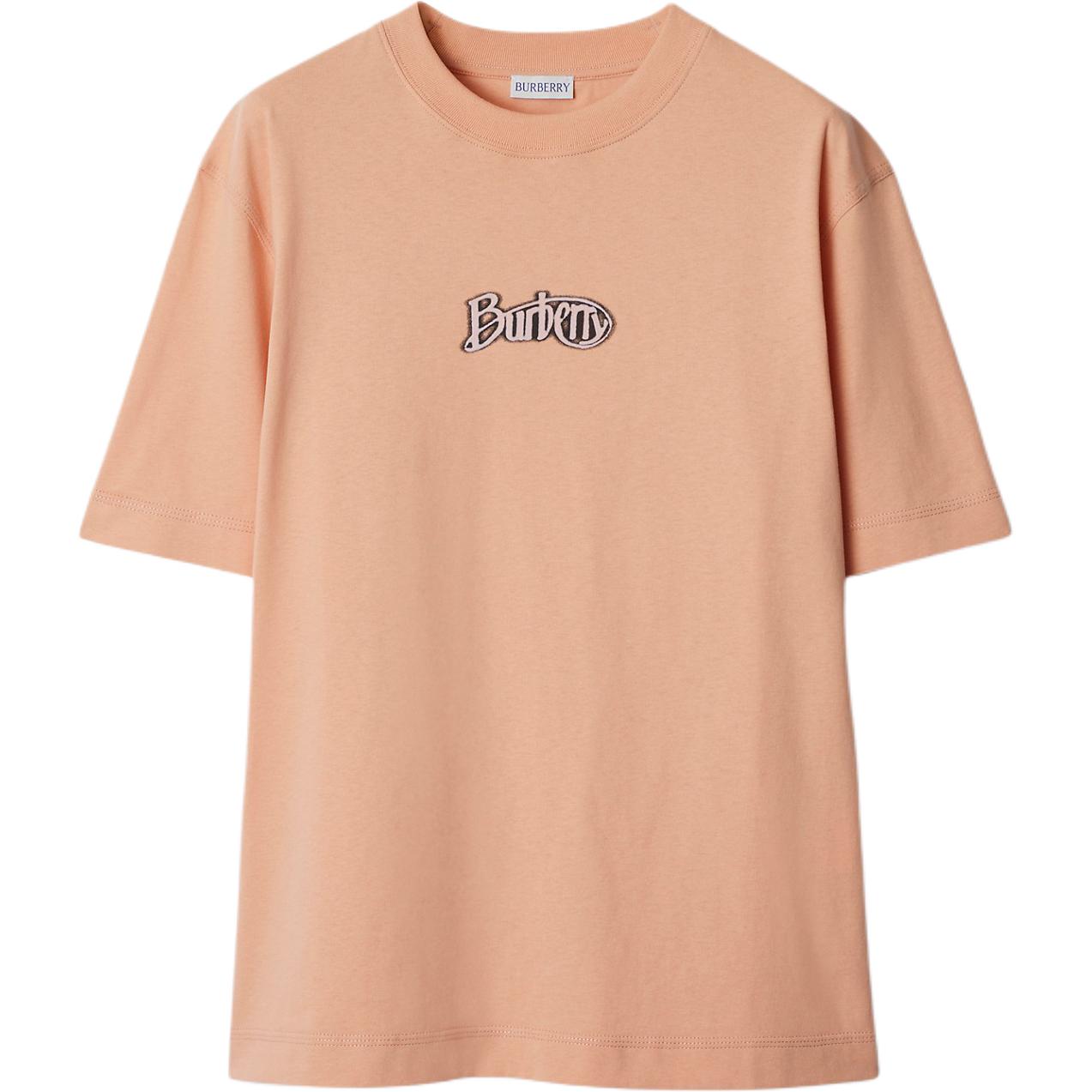 Order Burberry SS24 女款粉色Logo印花短袖上衣。 80998351