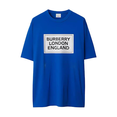 Burberry SS24 Logo Print Crewneck T-Shirt Canvas Blue 80843391