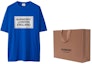 Shop Burberry SS24 Logo Print Crewneck T-Shirt Canvas Blue 80843391