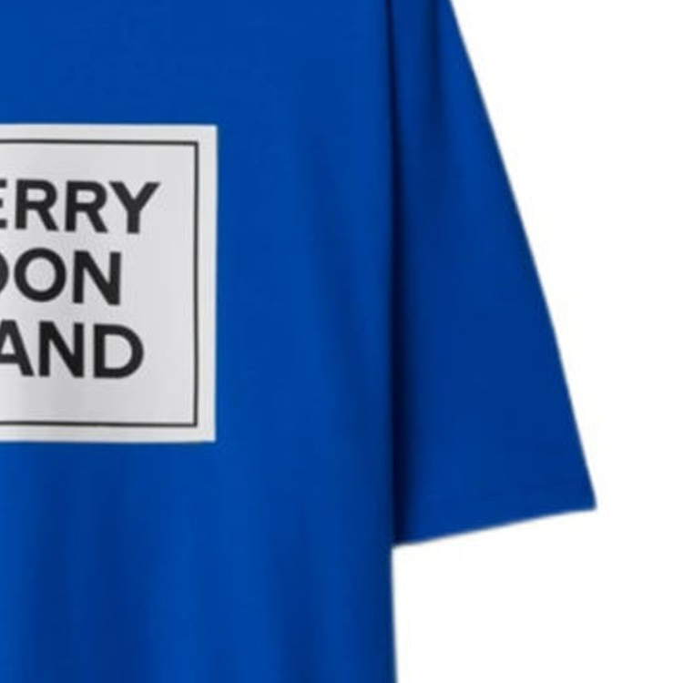 Purchase Burberry SS24 Logo Print Crewneck T-Shirt  Canvas Blue 80843391