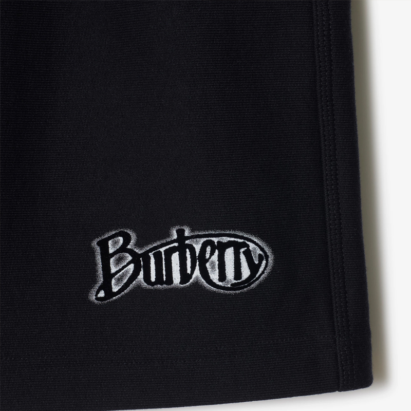Sizing バーバリー SS24 ロゴ ベロア カジュアルショーツ コールブラック. 80978261