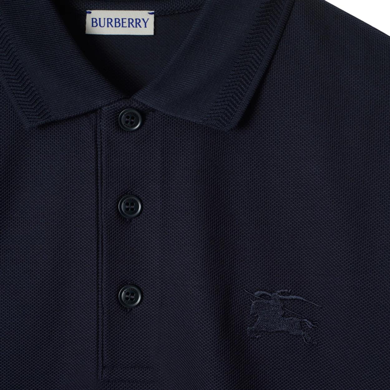 Burberry SS24 Mens Coal Blue Embroidered Equestrian Logo Short Sleeve Polo Shirt 80991651 圖 6