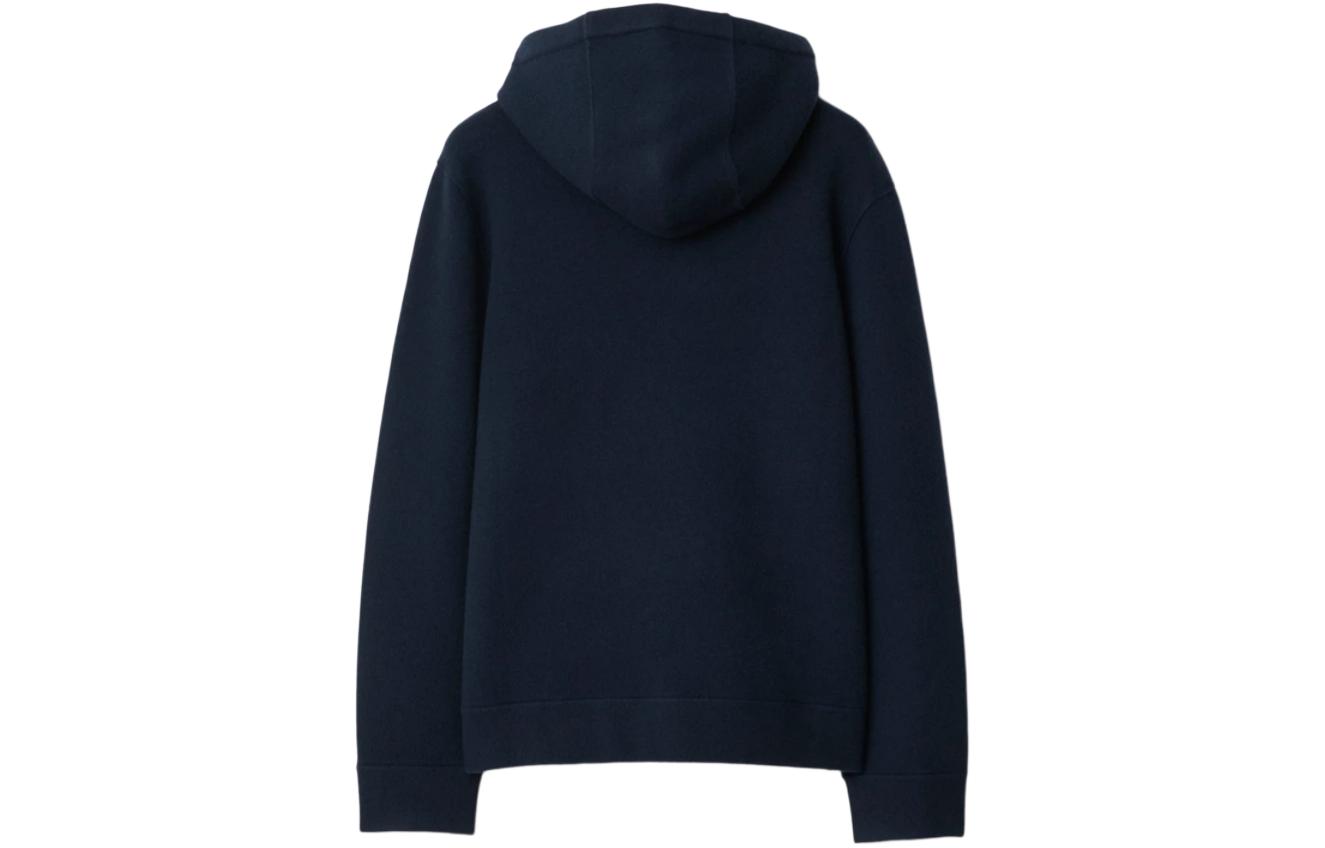 Lookbook 博柏利 SS24 海军蓝刺绣徽标抽绳连帽衫。 80897841