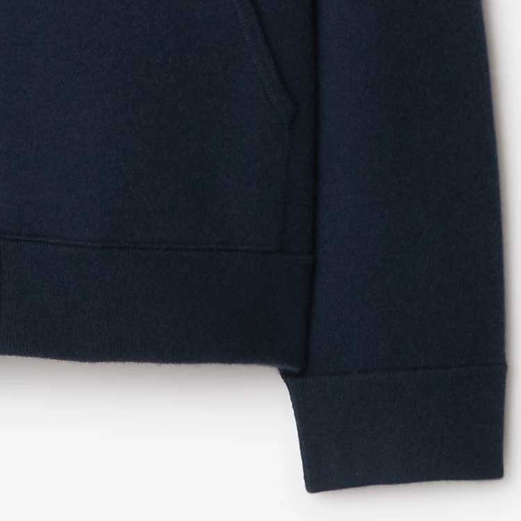 Shop 博柏利 SS24 海军蓝刺绣徽标抽绳连帽衫。 80897841